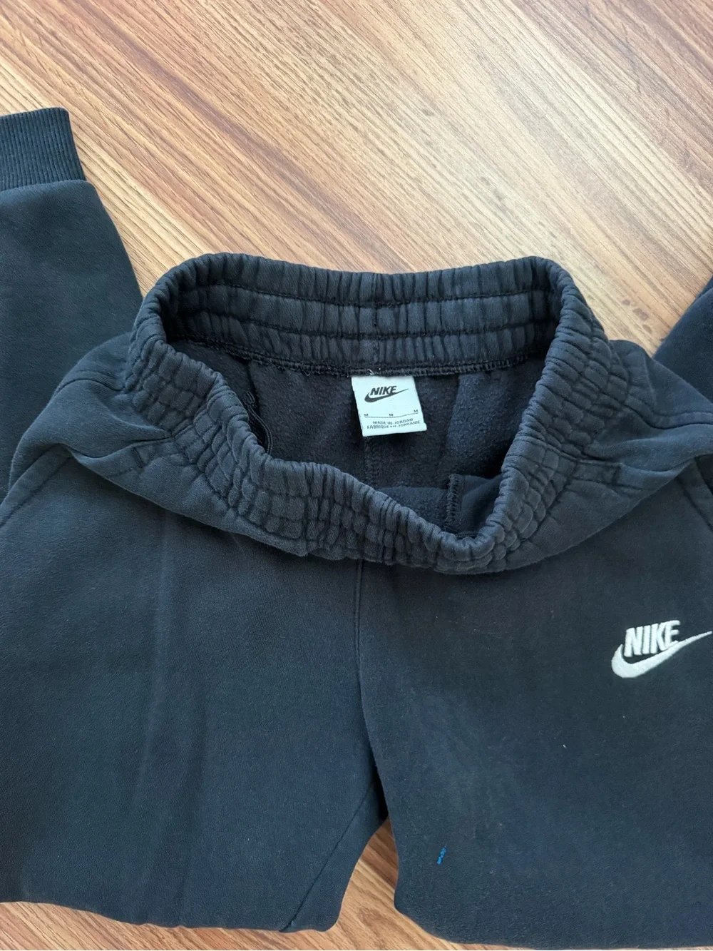 Nike Black Kids Fleece Joggers with White Swoosh